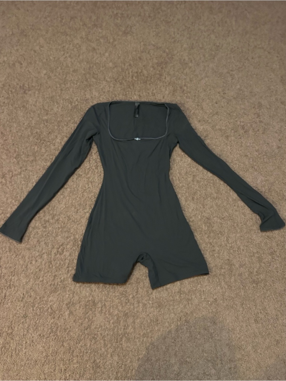 SKIMS fits everybody picot long sleeve onesie grey